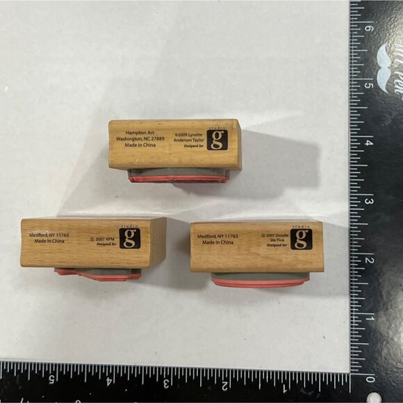 Halloween Rubber Stamp Set Witch Theme HAt Broom Spider Doodle Me Pink - Picture 4 of 4